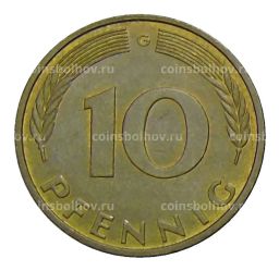 Монета 10 пфеннигов 1989 года G Германия