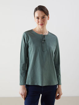 Ba?lamal? Yaka Nak??l? Kad?n Bluz