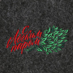 Шапка для бани и сауны, с вышивкой «С лёгким паром», полиэфир 70%, шерсть 30%, серая, «Добропаровъ»