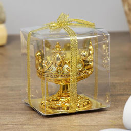 Подсвечник на 1 свечу «Вьюнок бокал на ножке», стекло, пластик, под золото, 7.5×6×6 см