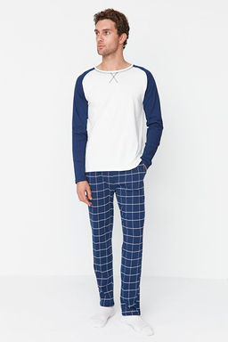Lacivert %100 Pamuk Regular Fit Ekose _rme Pijama Tak_m_ THMAW21PT0879