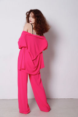9183 Костюм из кимоно и брюк-палаццо ярко-розовый - Martichelli фото 33