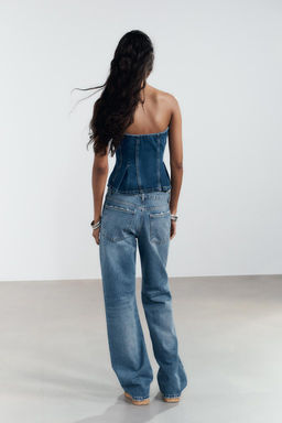 TRF MID-WAIST WIDE-LEG JEANS - Zara фото 6