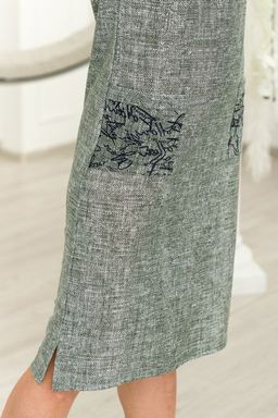 Туника женская из кулирки Льняная палитра-1 хаки - Амадэль фото 8