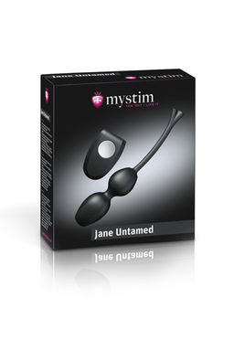 Вагинальные шарики Mystim Jane Untamed Geisha Balls vibe, с вибрацией, силикон, черные  фото 4