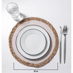 Салфетка сервировочная на стол Доляна Мэг, 3030 см, цвет белый фото 2