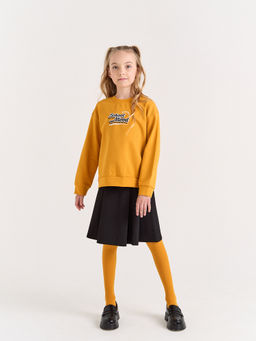 Свитшот облегченный "Горчица" с принтом 7+