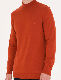 Kiremit Slim Fit Yar_m Bal_k__ Yaka Basic Triko Kazak - Pierre cardin фото 6