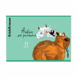Цена за 5 шт. Альбом для рисования на скобе ErichKrause Happy Capy, А4, 24 листа_MIX-PACK  фото 6