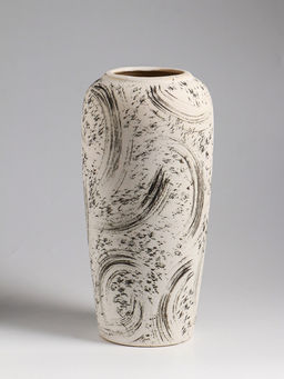 Ваза «Сэнс», 28.5×13 см, керамика, бело-чёрная