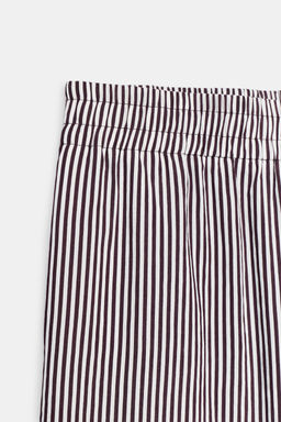 PANTAL?N ANCHO RAYAS / marron/blanco