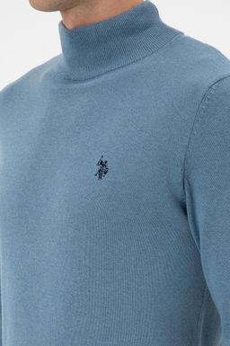 Erkek Slim Fit Bo_azl_ Mavi Basic Kazak - U.s. polo assn фото 7