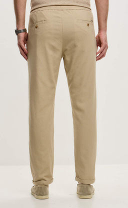 Брюки лен F211-0871 beige