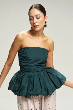 Топ-корсет с баской Pine Green