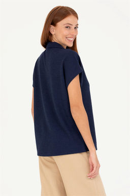 Женская темно-синяя трикотажная рубашка Неожиданная скидка в корзине - U.s. polo assn фото 5