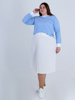 Плиссированная юбка женская больших размеров офисная - Almond фото 23