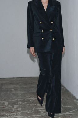 ZW COLLECTION LIMITED EDITION VELVET BLAZER - Zara фото 7