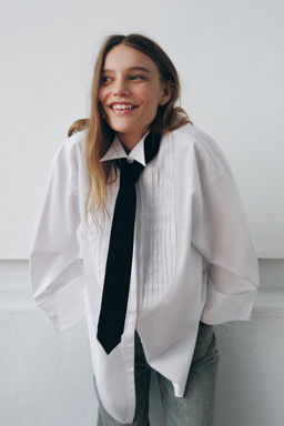 OVERSIZE SHIRT WITH TIE ZW COLLECTION LIMITED EDITION - Zara фото 2
