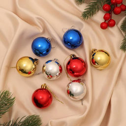 Цена за 2 шт. Ёлочные игрушки Классика, шары новогодние, набор 8 шт., d=4 см, МИКС