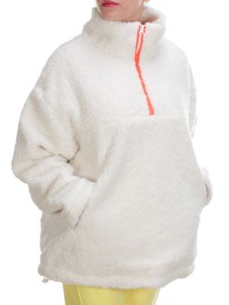 2568 WHITE Кофта плюшевая женская Тедди на синтепоне (50 гр. синтепон)
