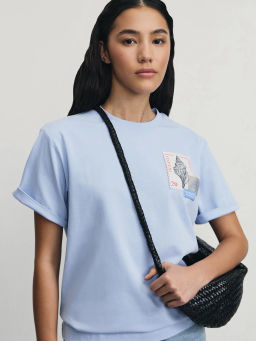 Футболка из хлопка с нашивками / Zarina  фото 4