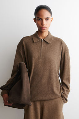POLO DE CREMALLERA DE MEZCLA DE LANA MERINO Y YAK