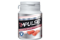 Цена за 6 шт. Impulse ICE, жевательная резинка со вкусом вишни и ментола, 56 г