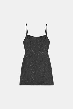 RHINESTONE SATIN MINI DRESS - Zara фото 4