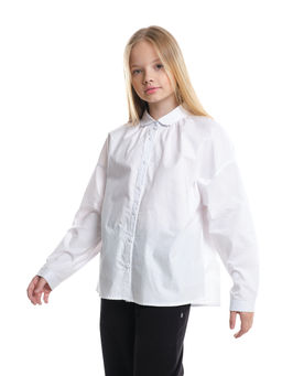 Рубашка для девочки подросткам школьная форма 22-7617 белый - Mini maxi фото 6