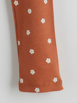 Beli Lastikli ?i?ekli K?z ?ocuk Tayt