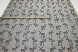 Полулен жаккард Лоси цв.серый/мокрый асфальт, ш1.6м, лен-51%, хлопок-49%, 220гр/м.кв. - Купава фото 2