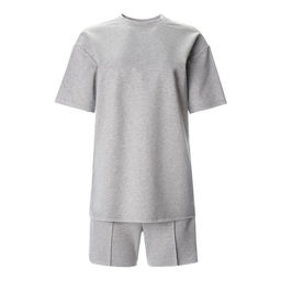 Костюм спортивный женский: футболка, шорты, MINAKU: Casual Collection, светло-серый, размер 46