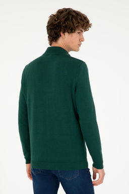 Мужской темно-зеленый базовый свитер - U.s. polo assn фото 12