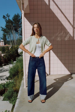 CHAQUETA PUNTO LAZO PUNTILLA / Verde pastel - Zara фото 7