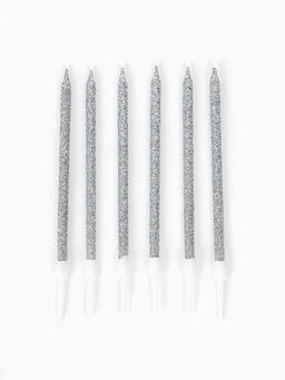 Цена за 2 шт. Свечи для торта «Твой день», 6 шт, серебро