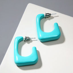 Серьги акрил Тренд рамка, цвет морской - Queen fair фото 2