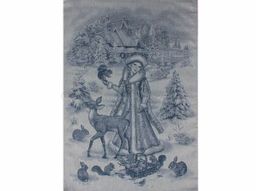 07с-39ЯК 50*70 Полотенце "Снегурочка" цв. синий