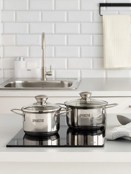 Кастрюля с крышкой 1л серебристый нержавеющая сталь