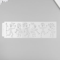 Трафарет бордюрный пластик «Аборигены», 40×12 см