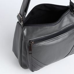 Сумка женская кросс-боди на молнии, 20×8.5×15 см, серая