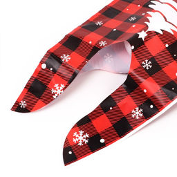 Цена за 50 шт. Пакет полиэтиленовый подарочный новогодний, с ушками Клетка красная, 13?23 см - UPAK LAND фото 7