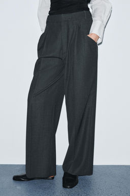 ZW COLLECTION LIMITED EDITION WOOL BLEND TROUSERS WITH POCKETS - Zara фото 2
