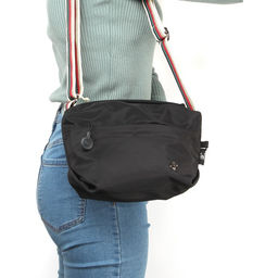 Сумка женская текстиль BoBo-5020-3, 1отд, плечевой ремень, черный 260623  фото 5