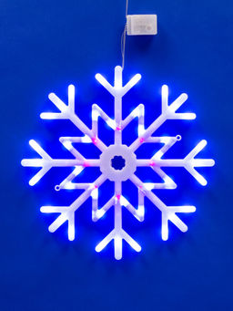 ULD-H4040-048/DTA MULTI IP20 SNOWFLAKE Фигура светодиодная "Снежинка", 40х40см. Подвесная. 48 светодиодов. Красный, синий, белый свет. Провод прозрачный. TM Uniel.