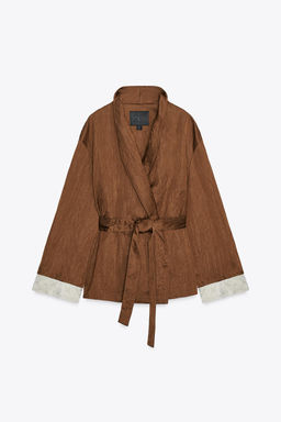 ZW COLLECTION JACQUARD KIMONO JACKET - Zara фото 4