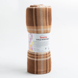 Плед Scotland 030 бежевый + экрю 140х200см флис 180г/м пэ100% - Belezza фото 4