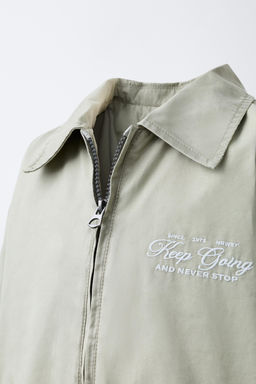 EMBROIDERED TEXT BOMBER JACKET - Zara фото 6