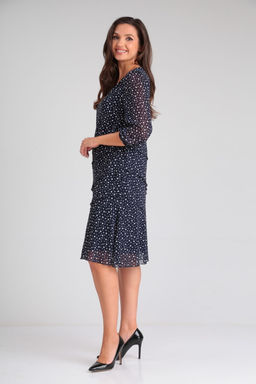 Платье AMORI 9754 шифон тёно-синий  фото 3