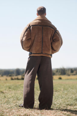 FAUX LEATHER AND SHEEPSKIN JACKET WITH CONTRAST LIMITED EDITION - Zara фото 4