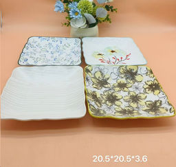 Блюдо квадратное 20,5 см / E-10 /уп 48/ микс